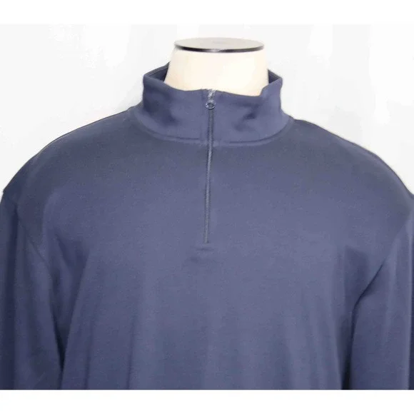 NEW Vineyard Vines Navy 1/4 Zip Pima Cotton Pullover Sweatshirt Mens Size XL - Picture 2 of 5